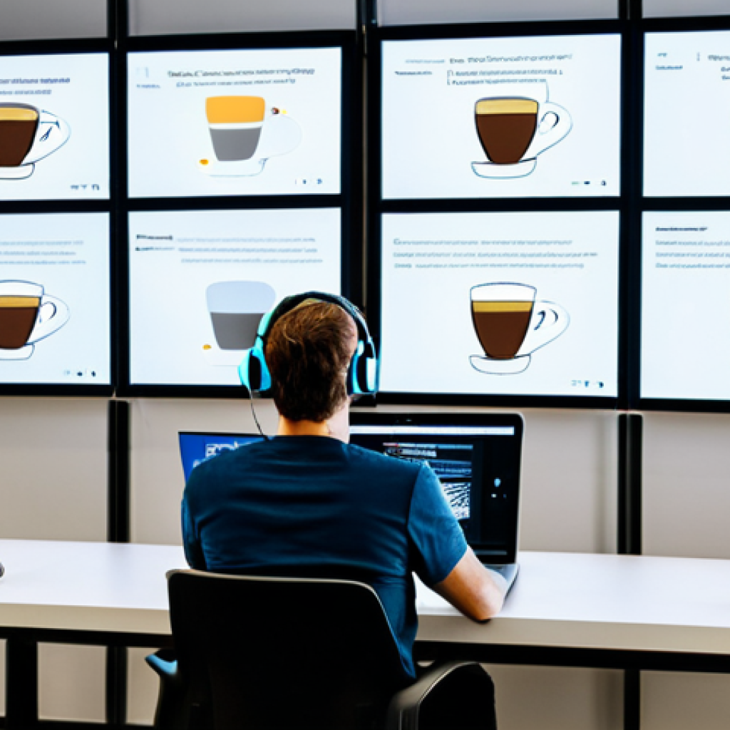 Neuromarketing in Action**

A modern, brightly lit office space. In the foreground, a participant wearing a comfortable headset for EEG measurement smiles slightly while looking at a laptop screen displaying a sleek advertisement for "Dutch Coffee Roasters." In the background, researchers analyze data on large monitors. Everyone is fully clothed. Safe for work, appropriate content, professional, perfect anatomy, natural proportions, high quality. Focus on the advanced technology and the human element of consumer research. The overall feeling should be optimistic and innovative.

**
