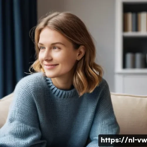 Home 32 소비자 심리 분석을 활용한 경쟁 우위 확보 - **Prompt:** A cozy and inviting scene in a modern Dutch living room, featuring a young woman (25-30 ...