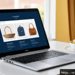 Home 19 소비자 심리와 기술 발전의 상관관계 - A modern Dutch fashion webshop interface displayed on a sleek laptop screen, showing personalized pr...