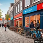 Home 23 소비자 심리 연구의 최신 트렌드 - A vibrant marketing scene set in a modern Dutch retail environment, showcasing a diverse group of co...