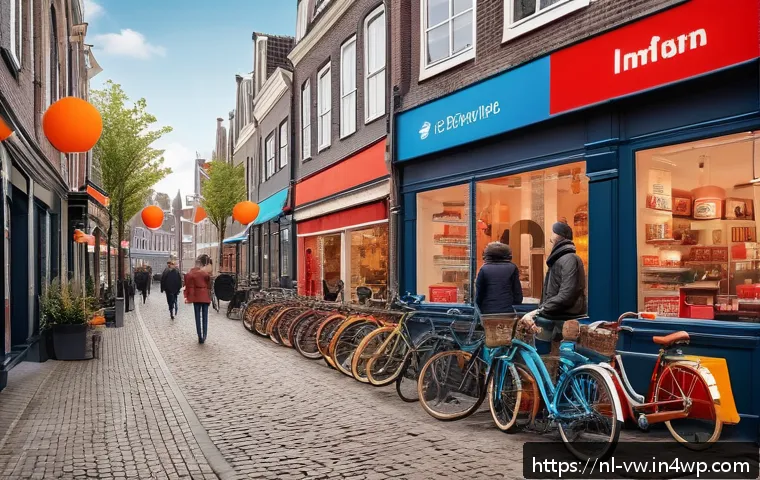 소비자 심리 연구의 최신 트렌드 - A vibrant marketing scene set in a modern Dutch retail environment, showcasing a diverse group of co...